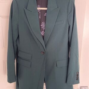 Forest Green Single-Button Blazer with matching trousers